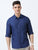 MEN'S LINEN ROYAL BLUE  SOLID  SLIM FIT SHIRT