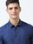 MEN'S LINEN ROYAL BLUE  SOLID  SLIM FIT SHIRT