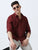 MEN'S LINEN MAROON  SOLID  SLIM FIT SHIRT