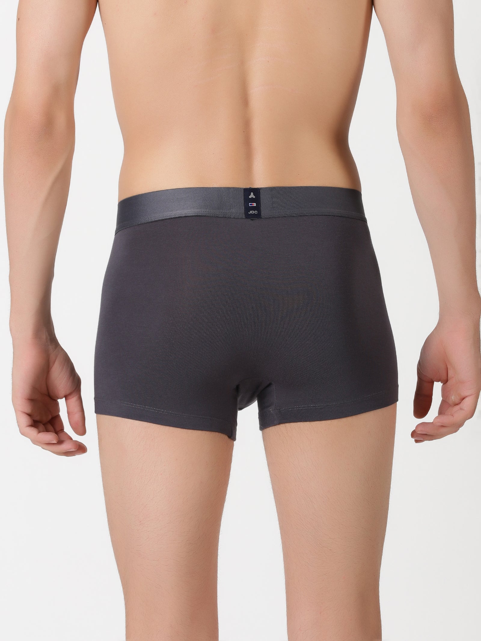 MEN'S GREY SOLID REGULAR FIT TRUNK