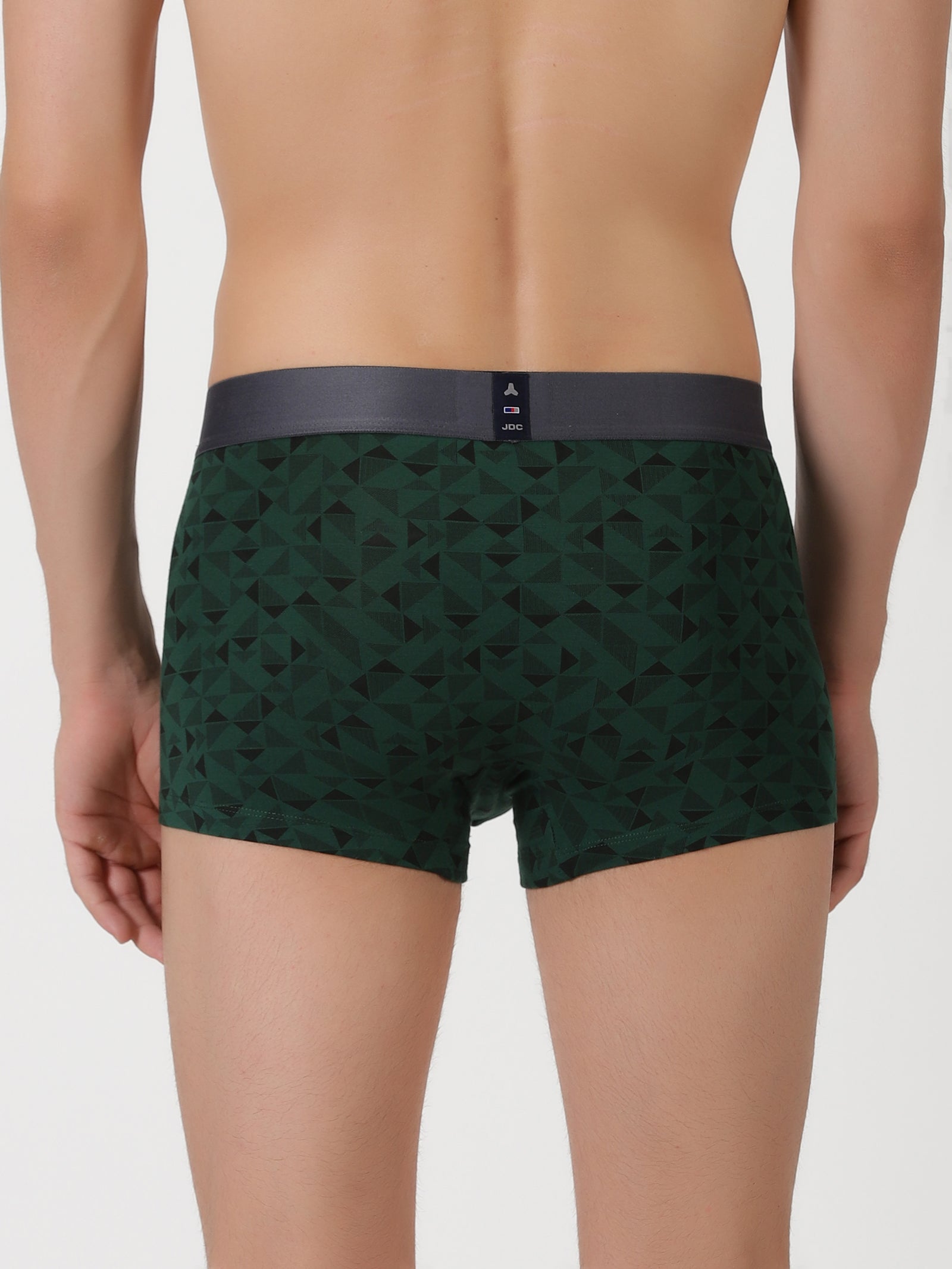 MEN'S GREEN TRIANGLE PRINT REGULAR FIT TRUNK