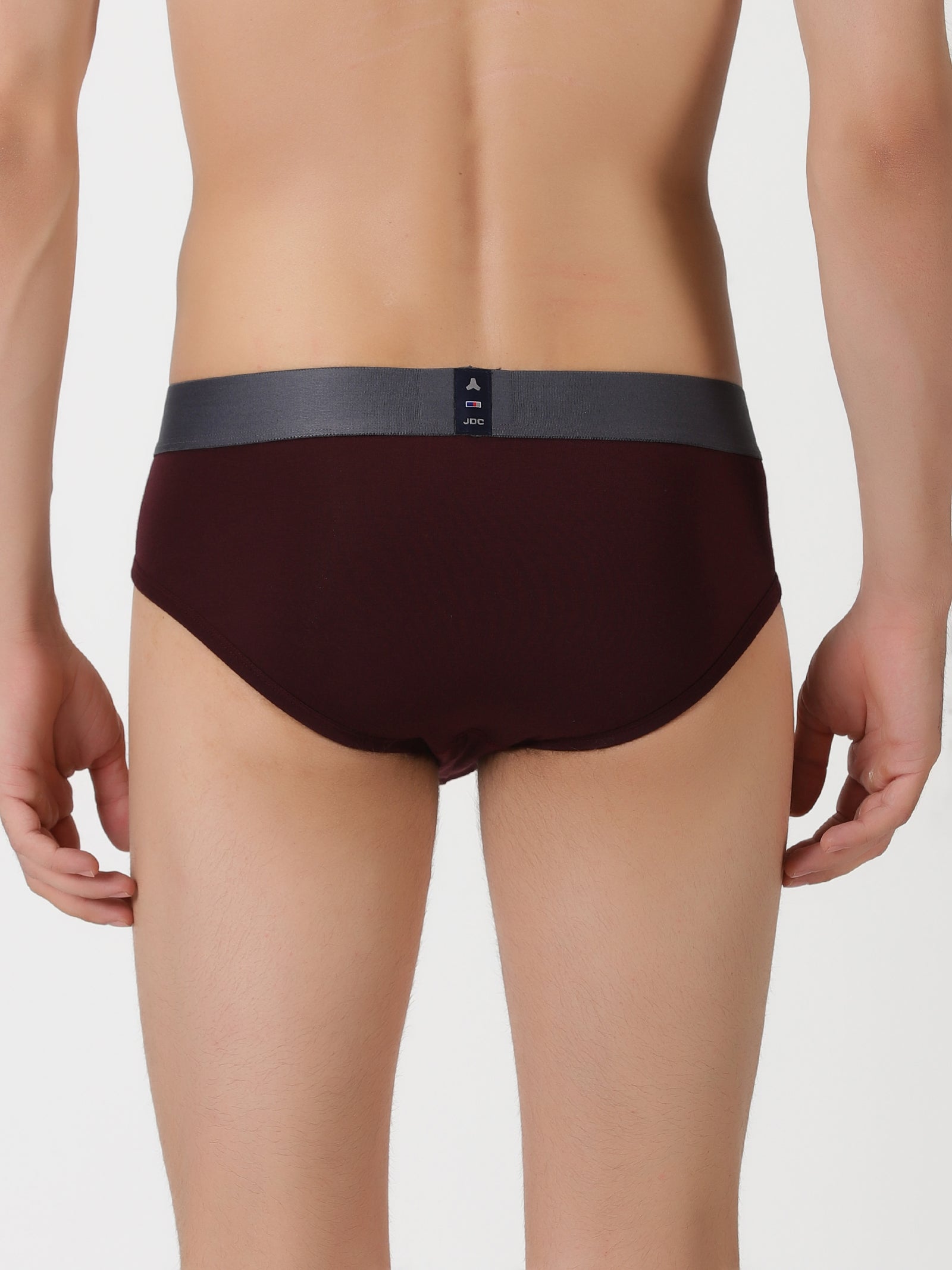 MEN'S MAROON SOLID REGULAR FIT BRIEF