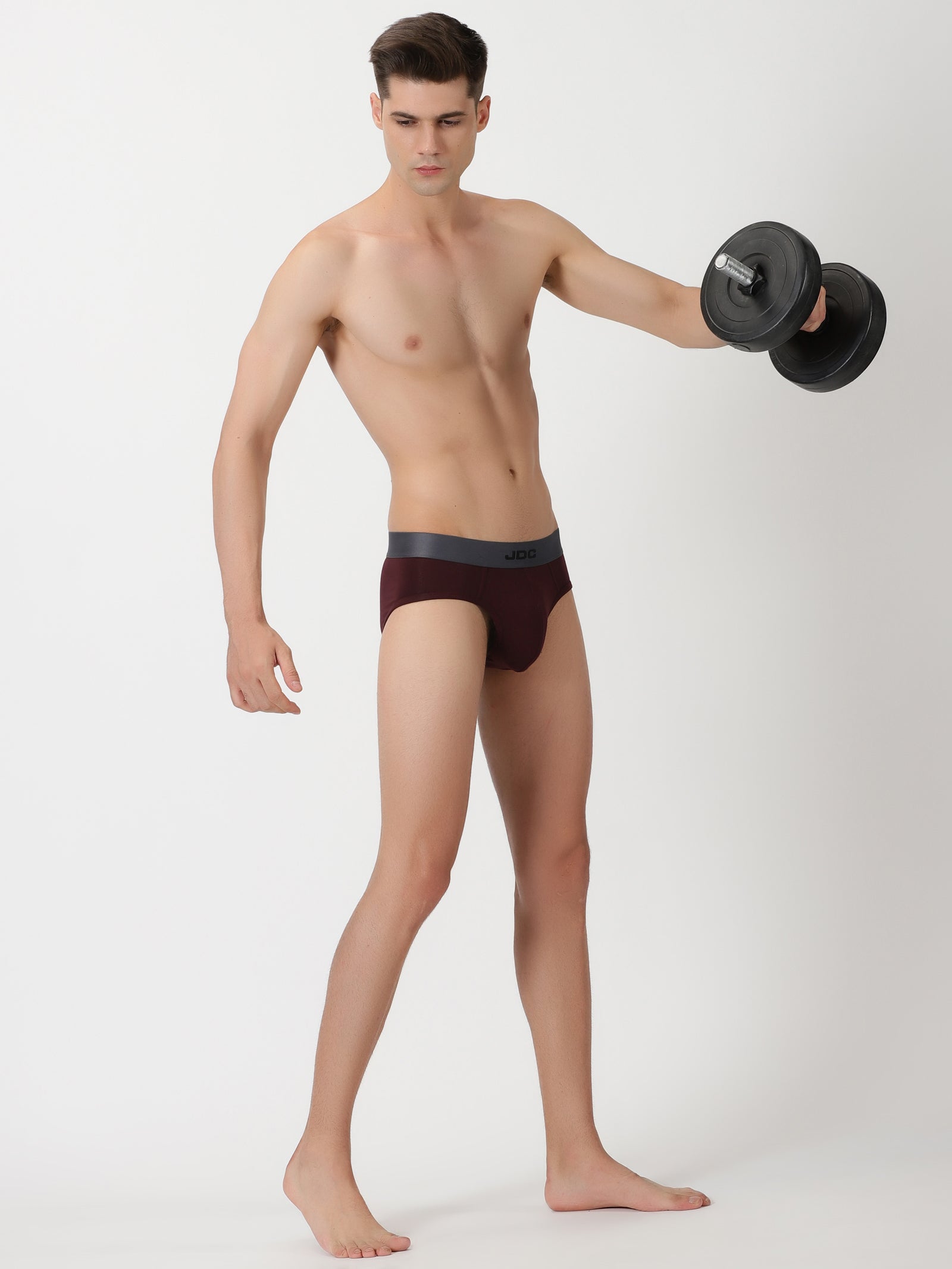 MEN'S MAROON SOLID REGULAR FIT BRIEF