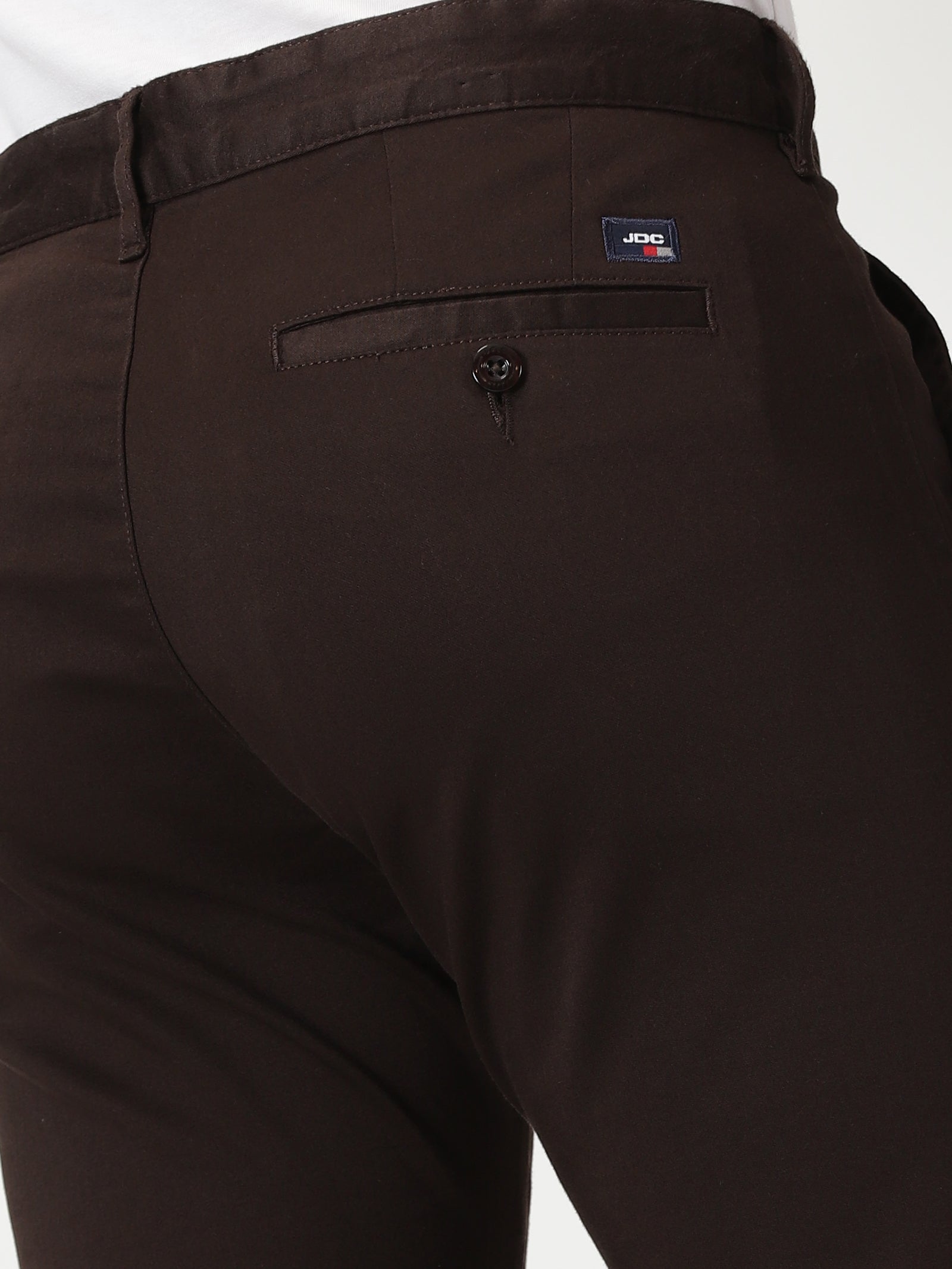 MEN'S COFEE BROWN SOLID JASON FIT TROUSER – JDC Store Online Shopping