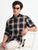 MEN'S DK.KHAKI CHECKED  SLIM FIT SHIRT