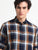 MEN'S DK.KHAKI CHECKED  SLIM FIT SHIRT