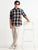 MEN'S DK.KHAKI CHECKED  SLIM FIT SHIRT