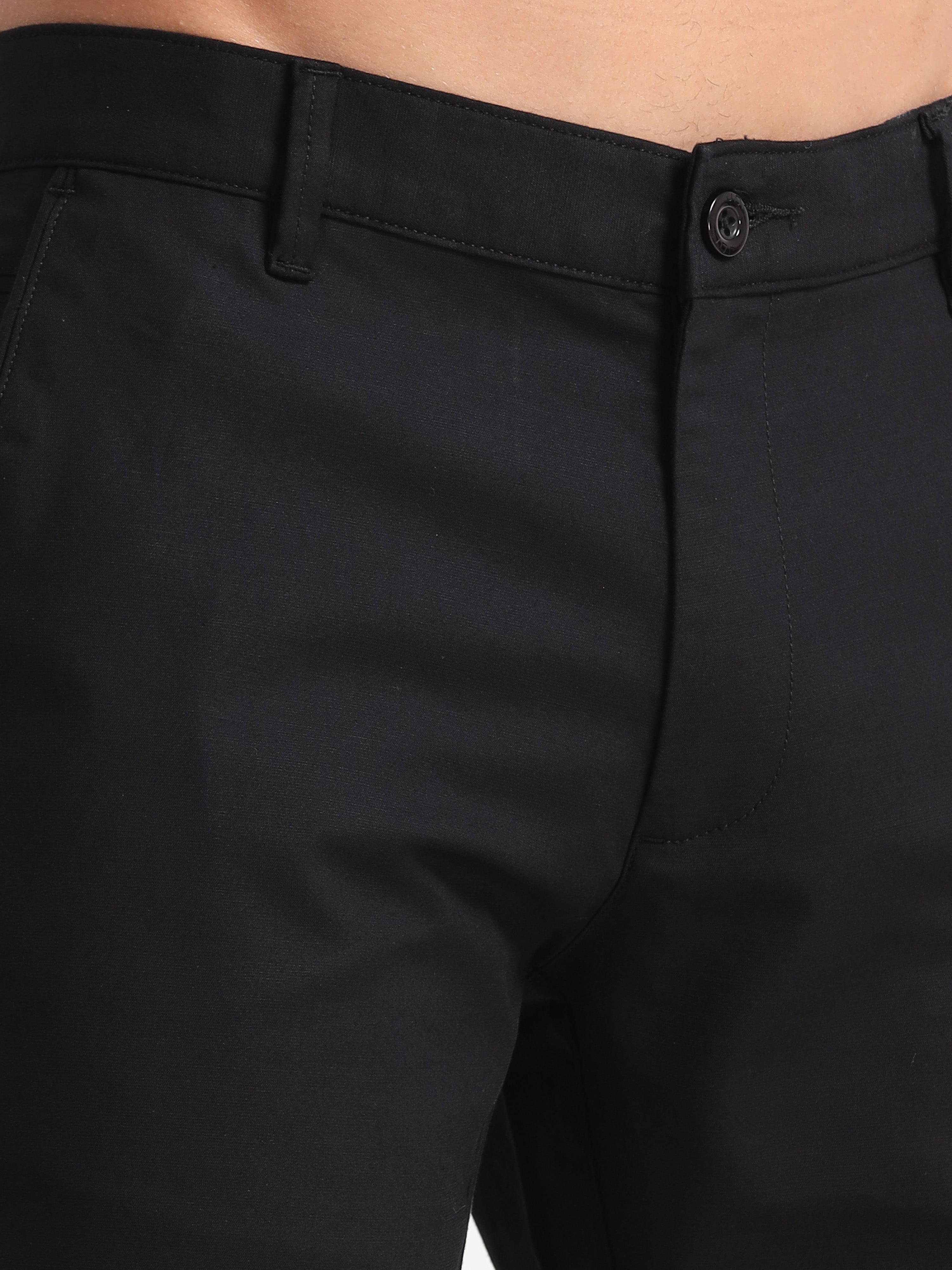 MEN'S BLACK SOLID SLIM FIT TROUSER