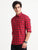 MEN'S RED TWILL CHECKS SLIM FIT SHIRT