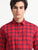 MEN'S RED TWILL CHECKS SLIM FIT SHIRT