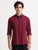 MEN'S CHERRY RED SOLID SLIM FIT SHIRT