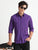 MEN'S PURPLE CROSS SOLID SLIM FIT SHIRT