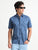 MEN'S DK.BLUE PRINT SLIM FIT SHIRT