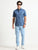 MEN'S DK.BLUE PRINT SLIM FIT SHIRT