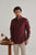 MEN'S MAROON SOLID SLIM FIT SHIRT