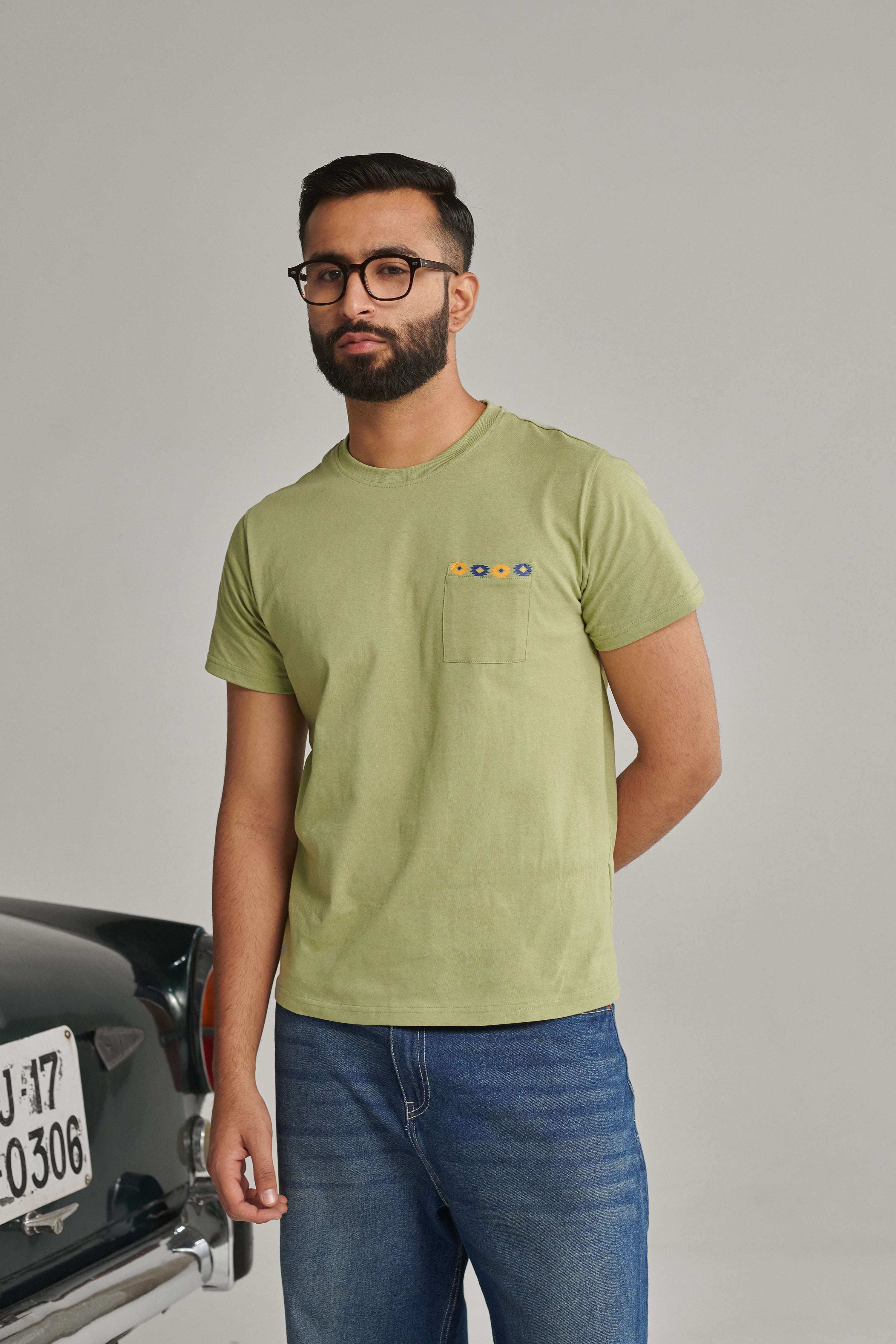 MEN'S OLIVE SLIM FIT T SHIRT