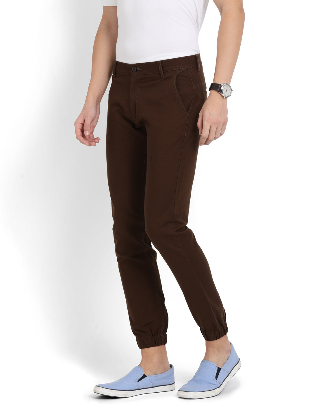 JDC Casual Solid Jogger Trouser  Brown  JDC Store Online Shopping