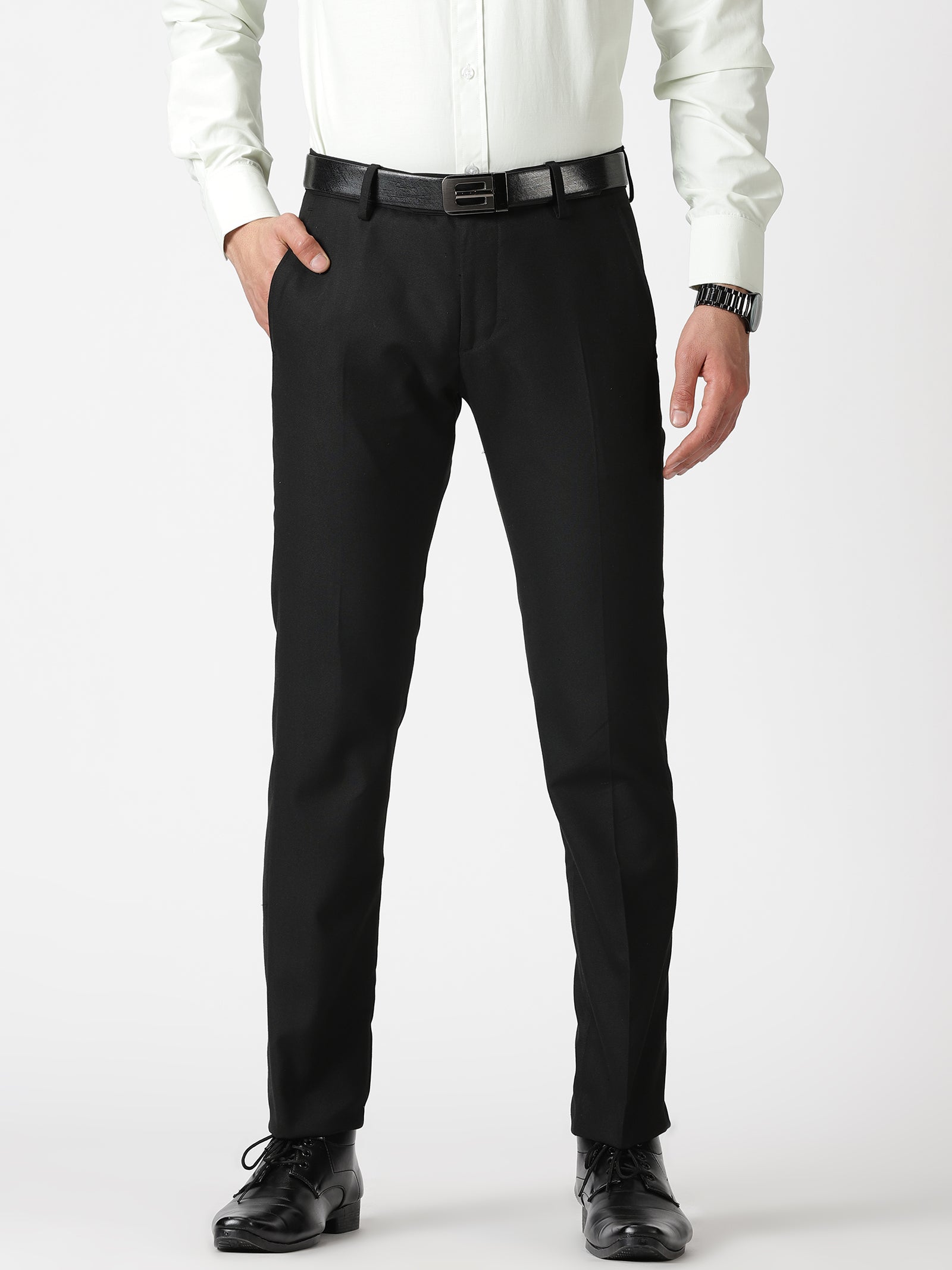 Buy LP ATHWORK Black Checks Cotton Nylon Tapered Fit Mens Work Wear  Trousers  Shoppers Stop