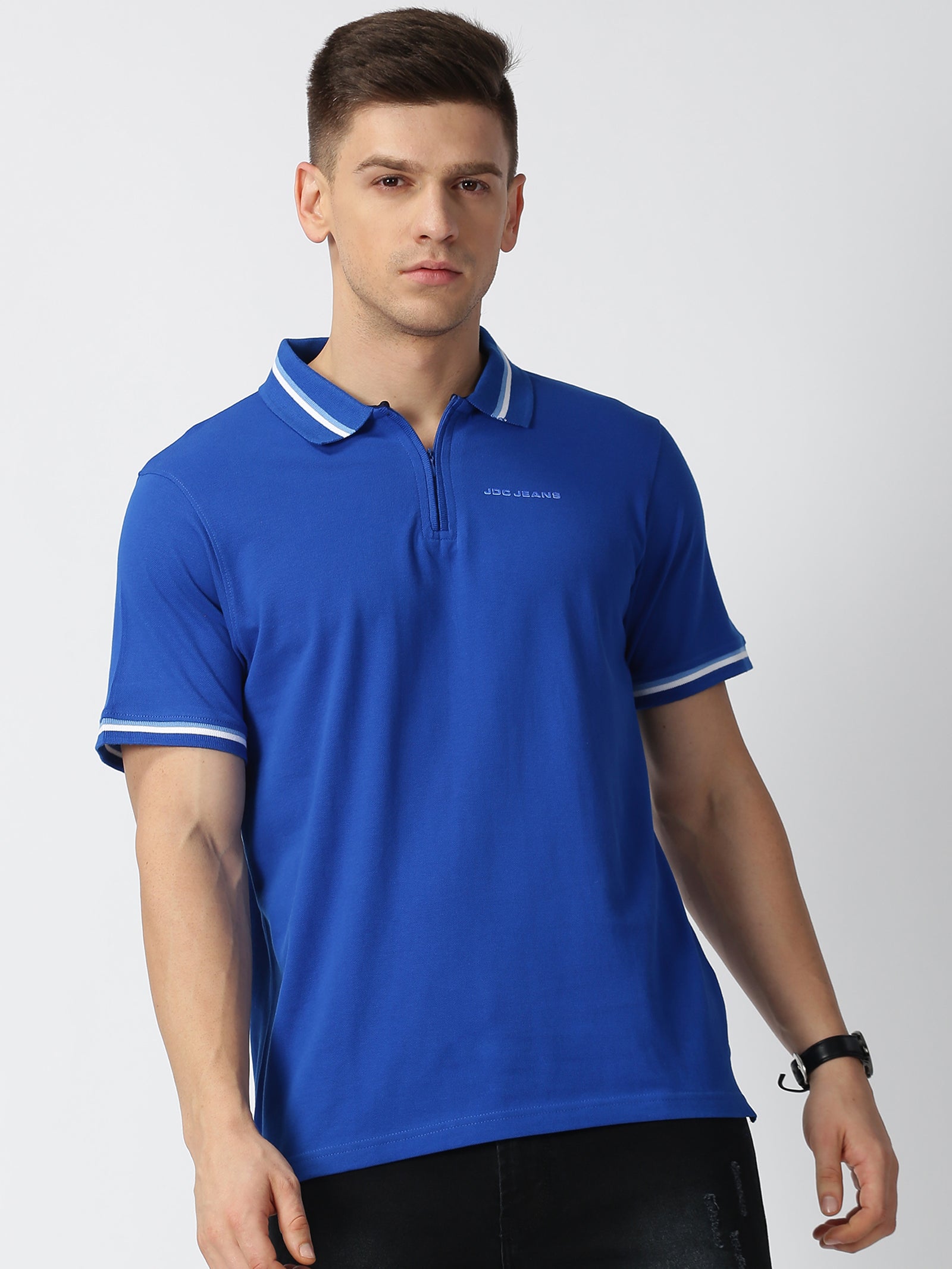 MEN'S ROYAL BLUE SOLID SLIM FIT T-SHIRT