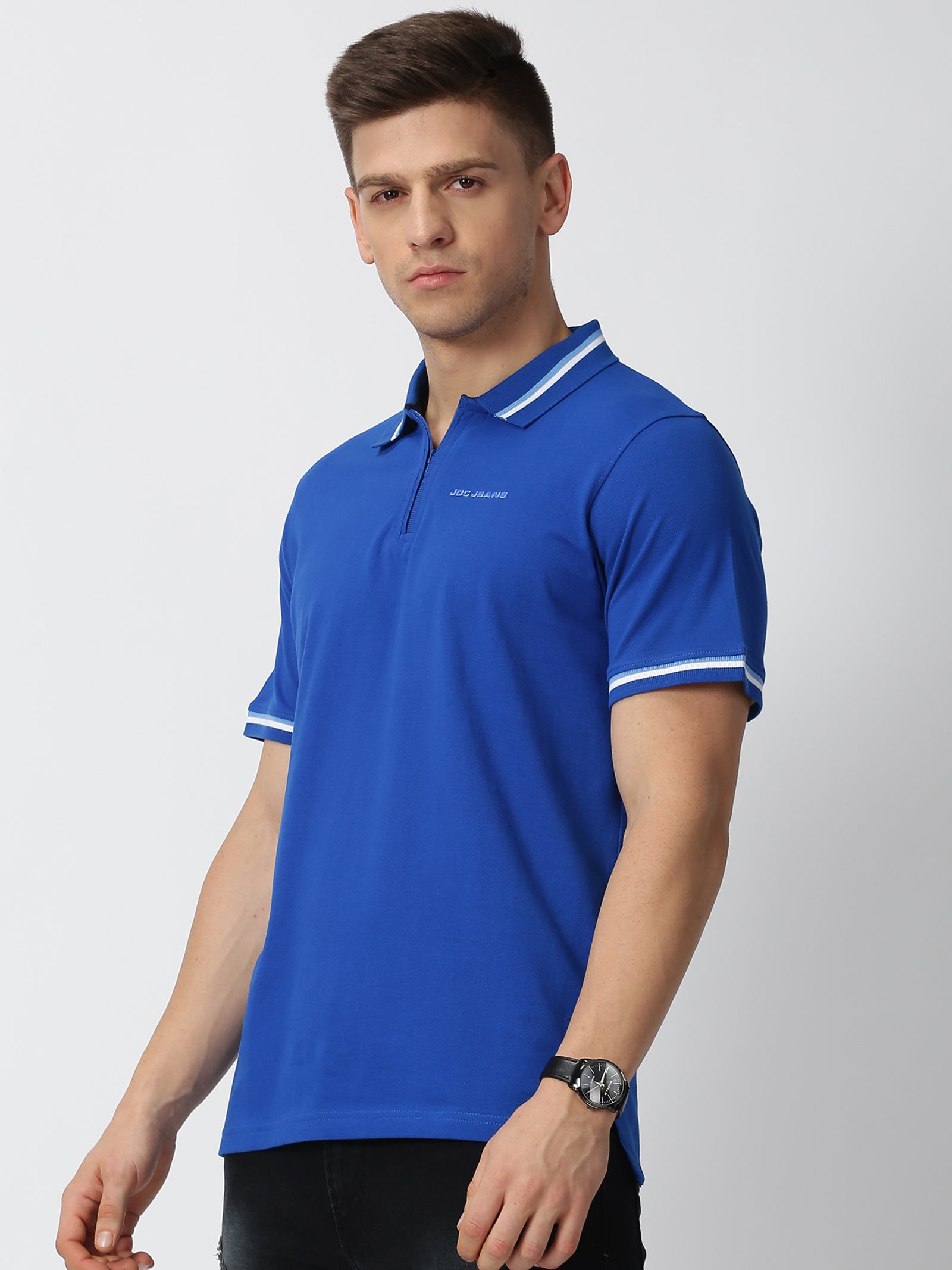 MEN'S ROYAL BLUE SOLID SLIM FIT T-SHIRT