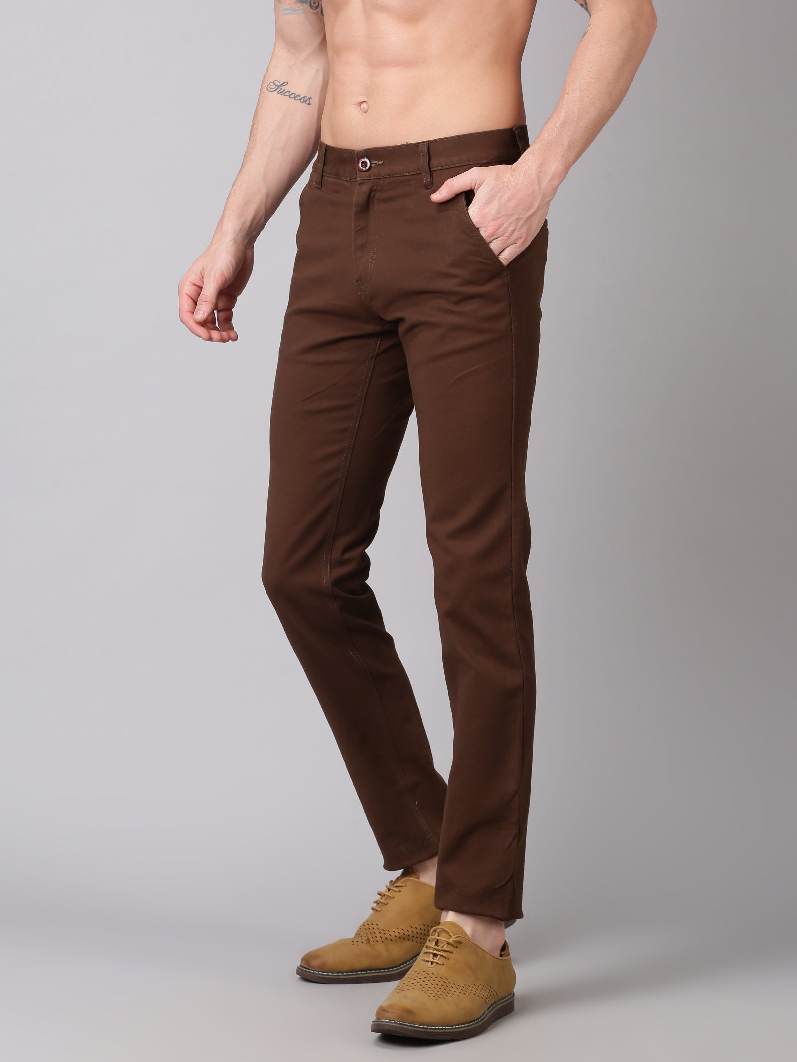 Buy Regular Trouser Pants Brown Sky Blue and Denim Combo of 3 Cotton for  Best Price Reviews Free Shipping