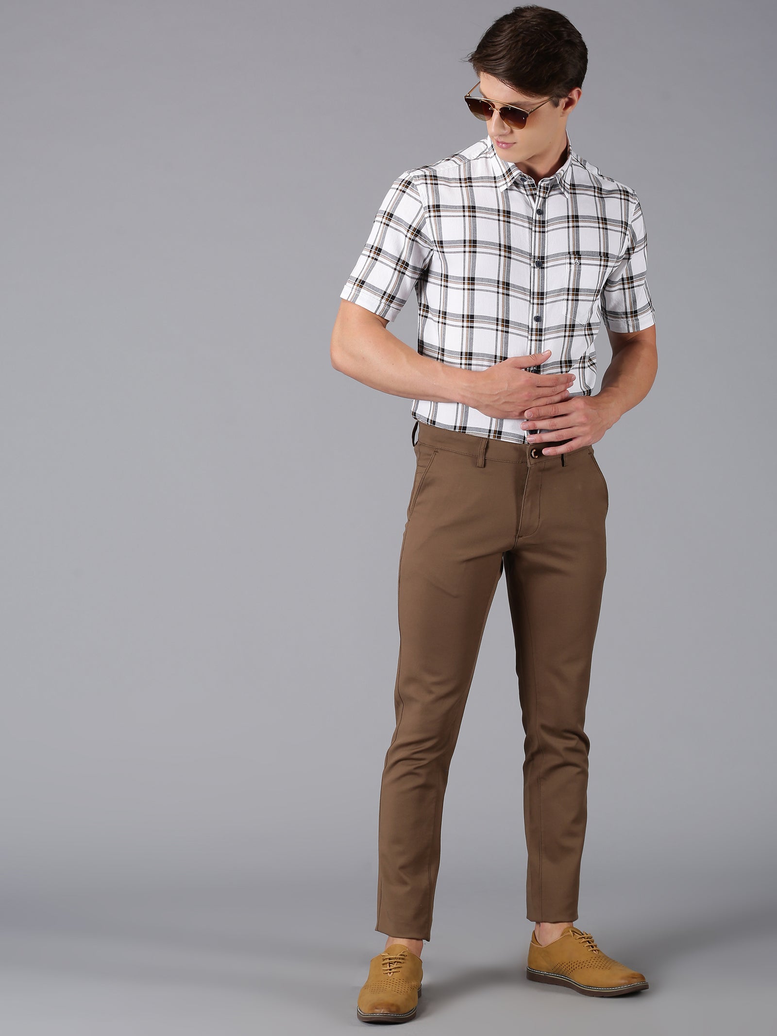 Buy Coffee Brown and White Combo of 2 Men Pants Cotton for Best Price,  Reviews, Free Shipping