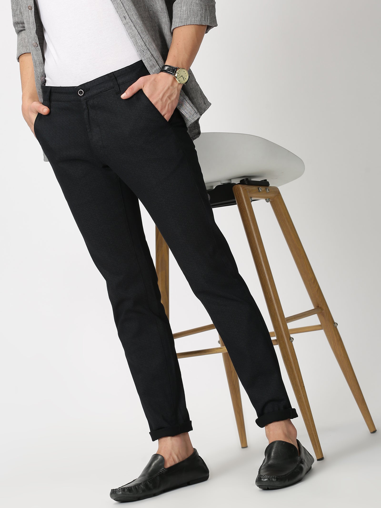 Buy HAULCHIC Men Black Solid Synthetic Single Formal Trousers Online at  Best Prices in India  JioMart