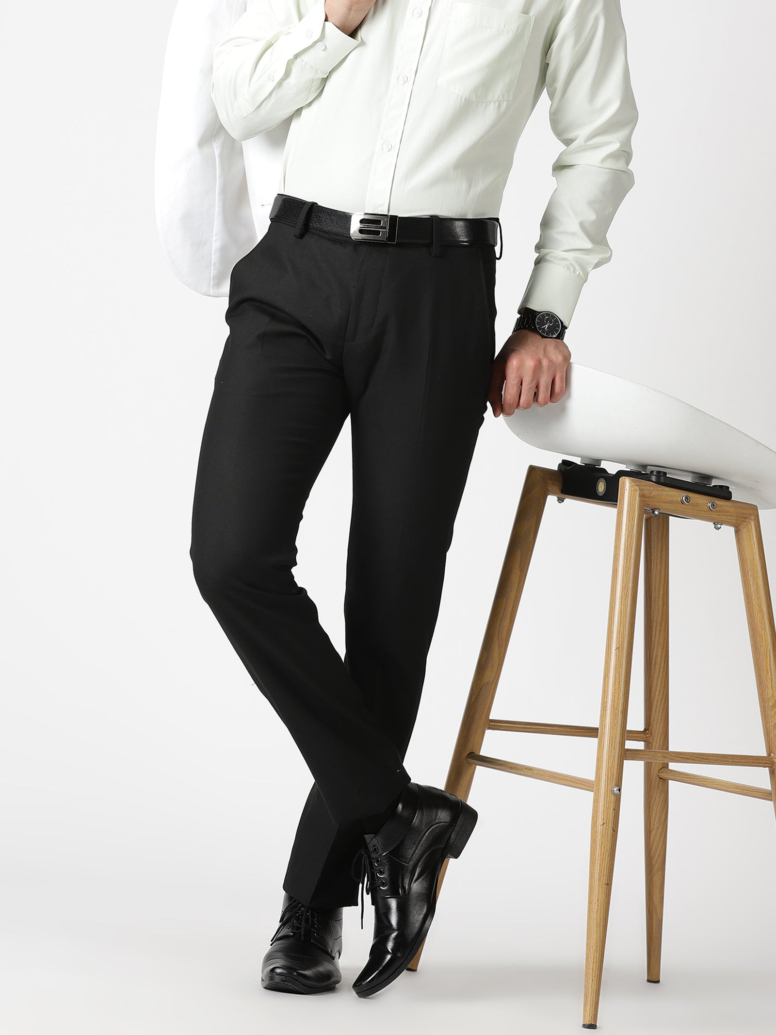 Riolio High Quality Business Casual Draped High-waist Trousers Men Solid  Color Formal Pants Male Formal Office Social Suit Pants | Smart casual  style, High waisted trousers, Tapered trousers