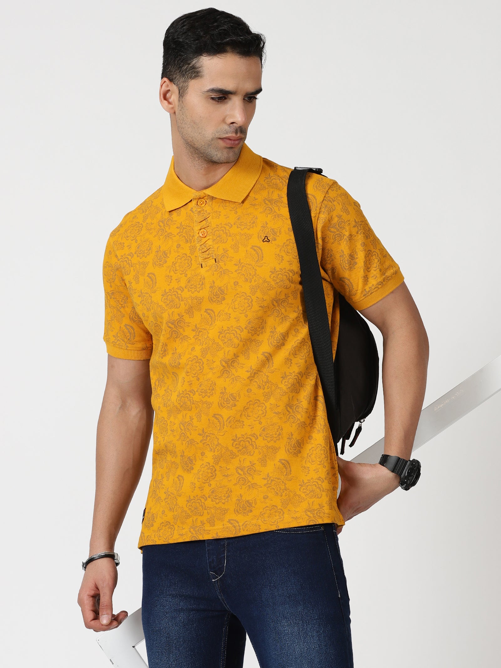 Buy GAS Yellow Checks Cotton Blend Slim Fit Mens Casual Wear Shirt |  Shoppers Stop